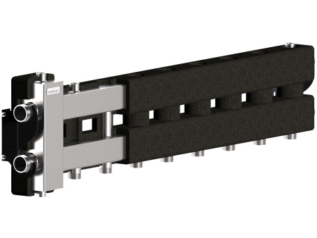 Балансировочный коллектор из нерж. стали BMSS-80-5D.EPP5D (котёл G 1″1/4, 4 контура G 1″+ 1 боковой контур G 1¼″)